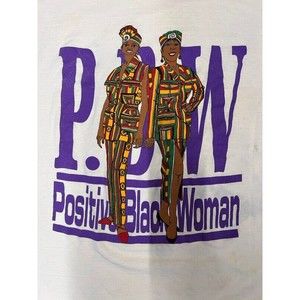 Vintage 90s PBW Positive Black Woman African American T Shirt Single Stitch XL